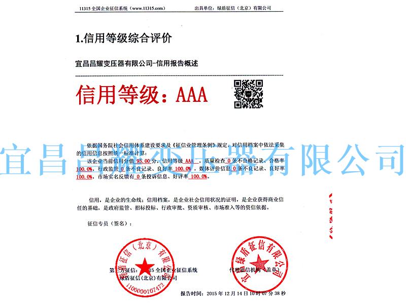 信用等級AAA